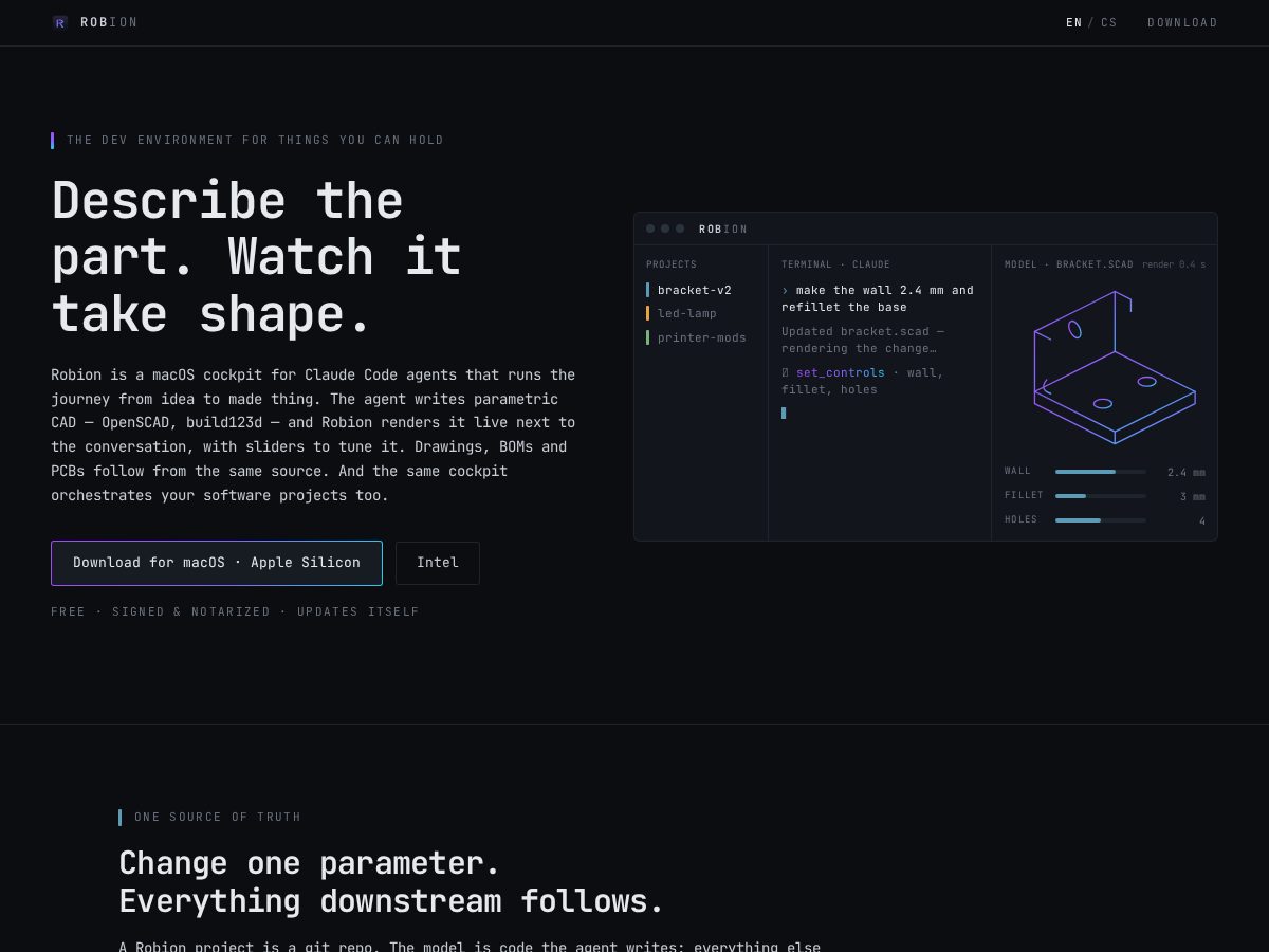 Landing-page snapshot of robion.app