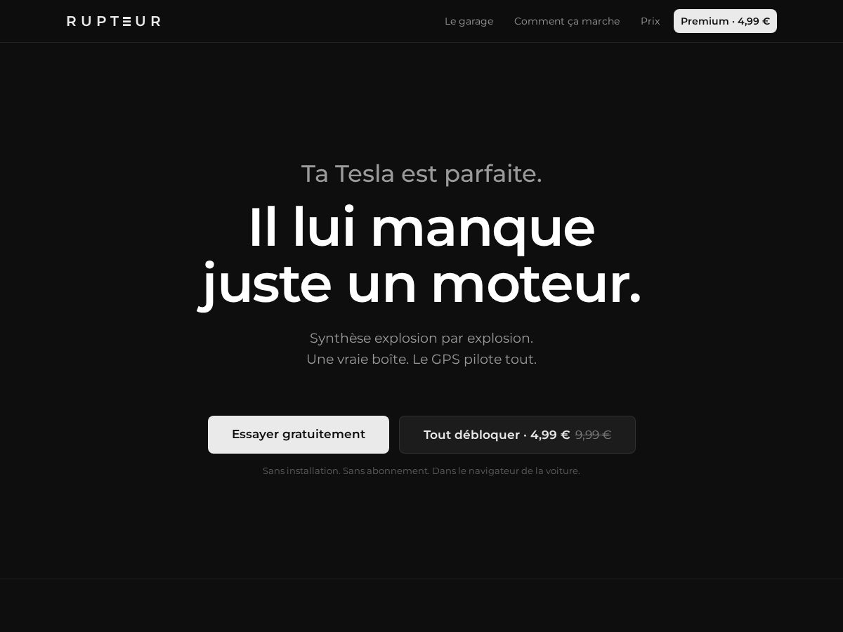 Landing-page snapshot of rupteur.app