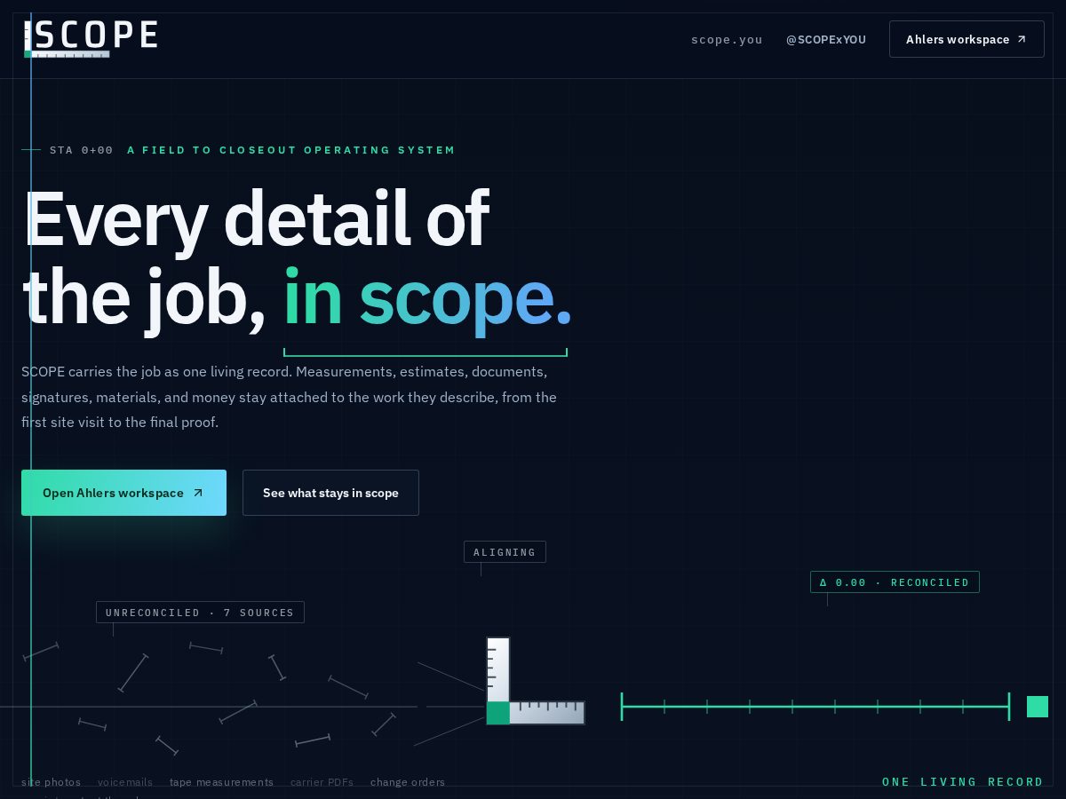 Landing-page snapshot of scope.you