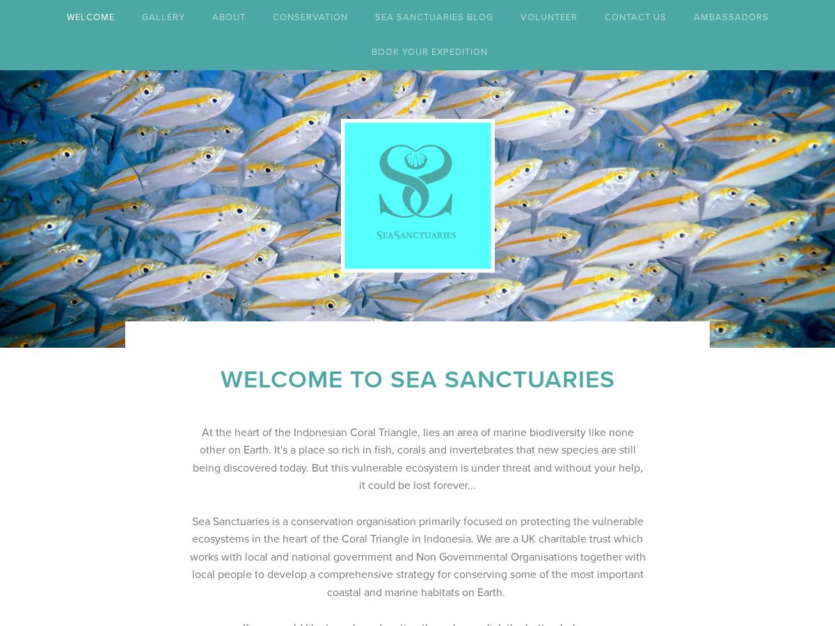 Landing-page snapshot of seasanctuaries.org