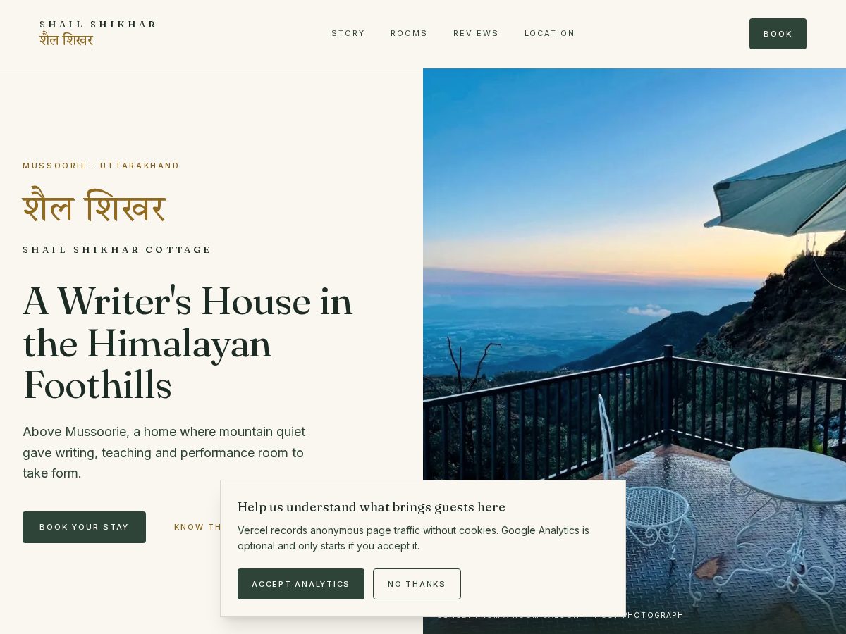 Landing-page snapshot of shail-shikhar.com