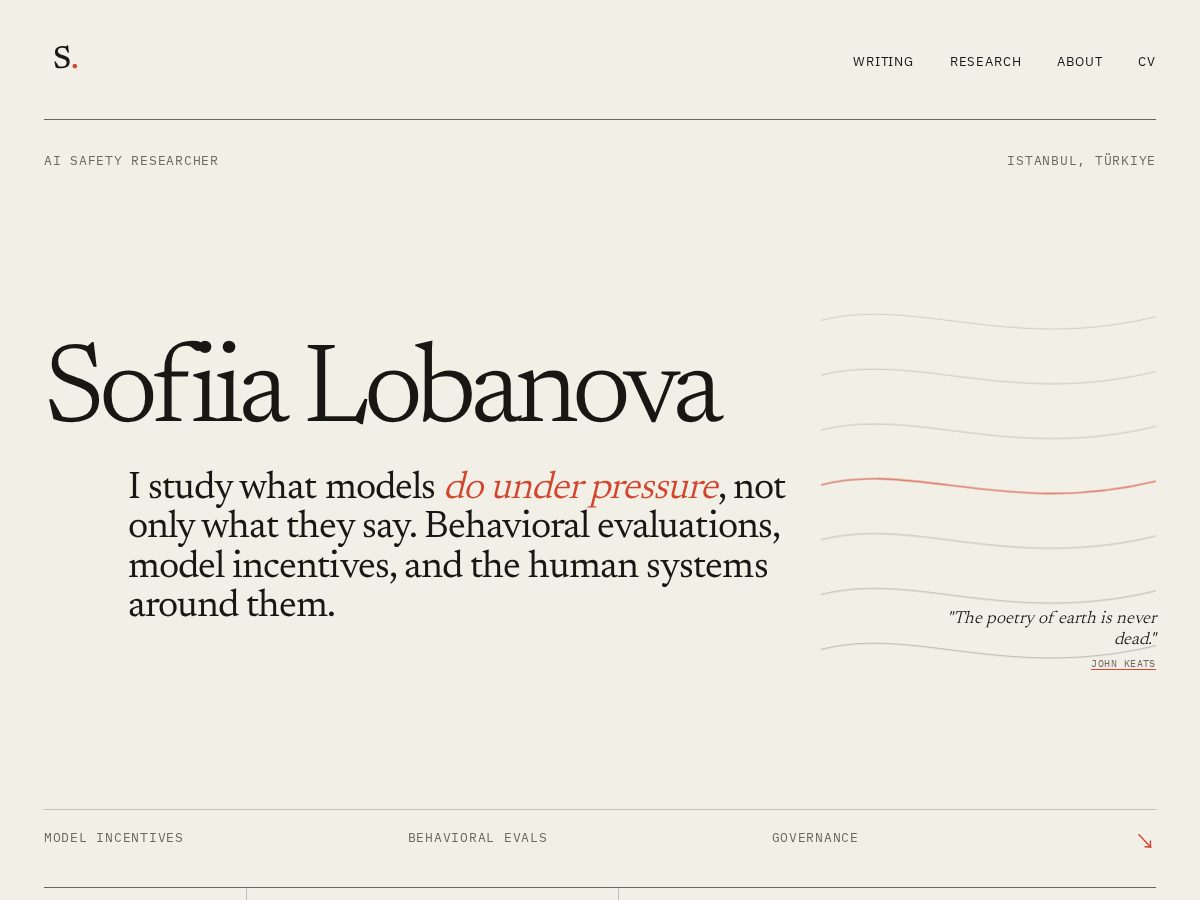 Landing-page snapshot of slobanova.com