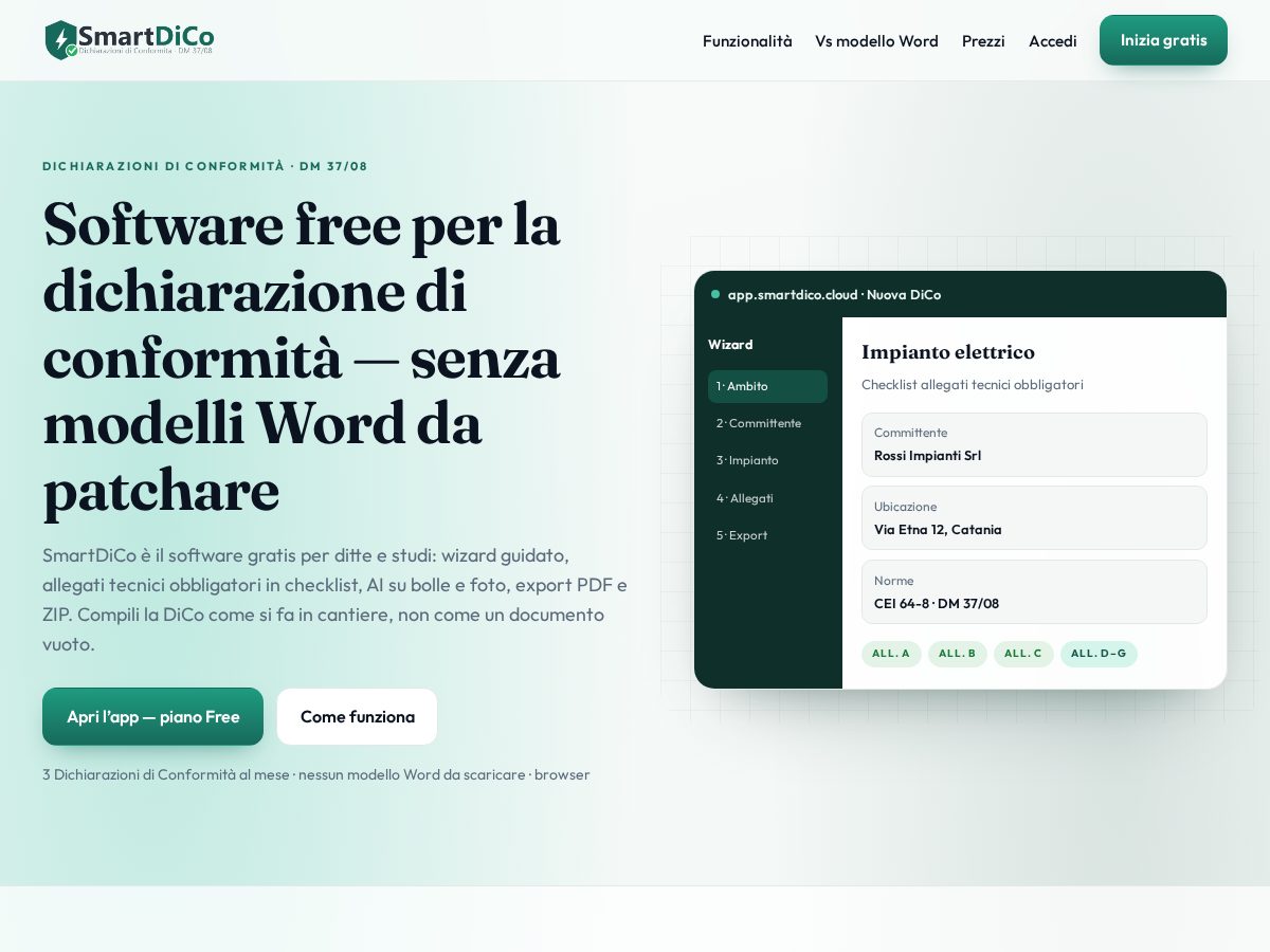 Landing-page snapshot of smartdico.cloud
