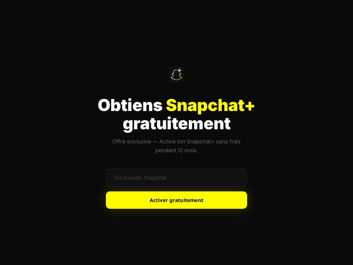 Landing-page snapshot of snapchat-plus.com