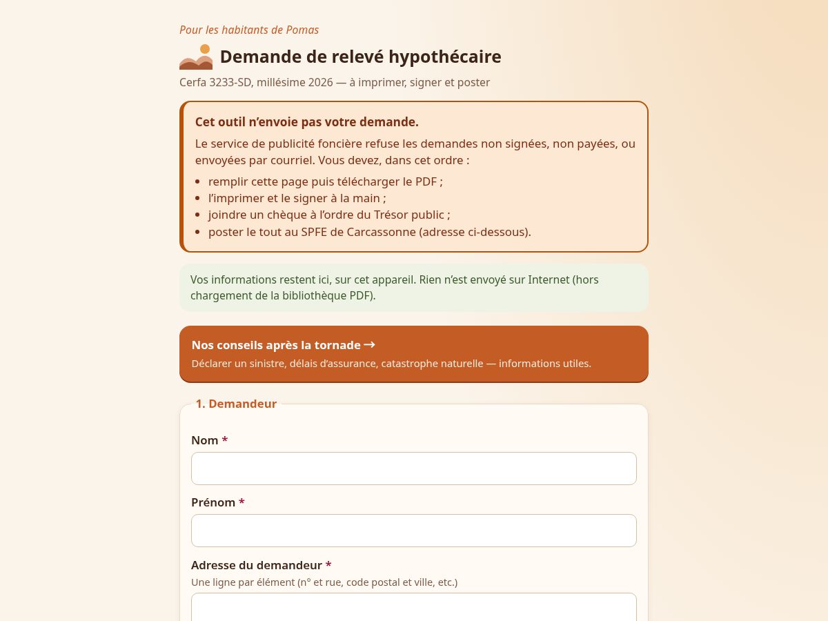 Landing-page snapshot of sos-pomas.org