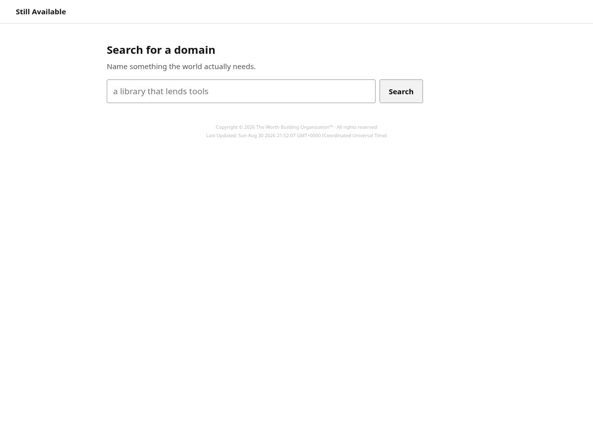 Landing-page snapshot of stillavailable.org