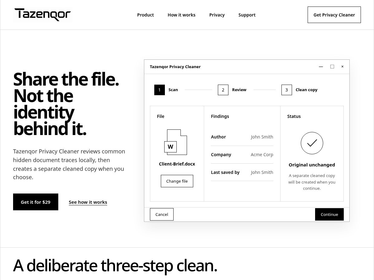 Landing-page snapshot of tazenqor.com