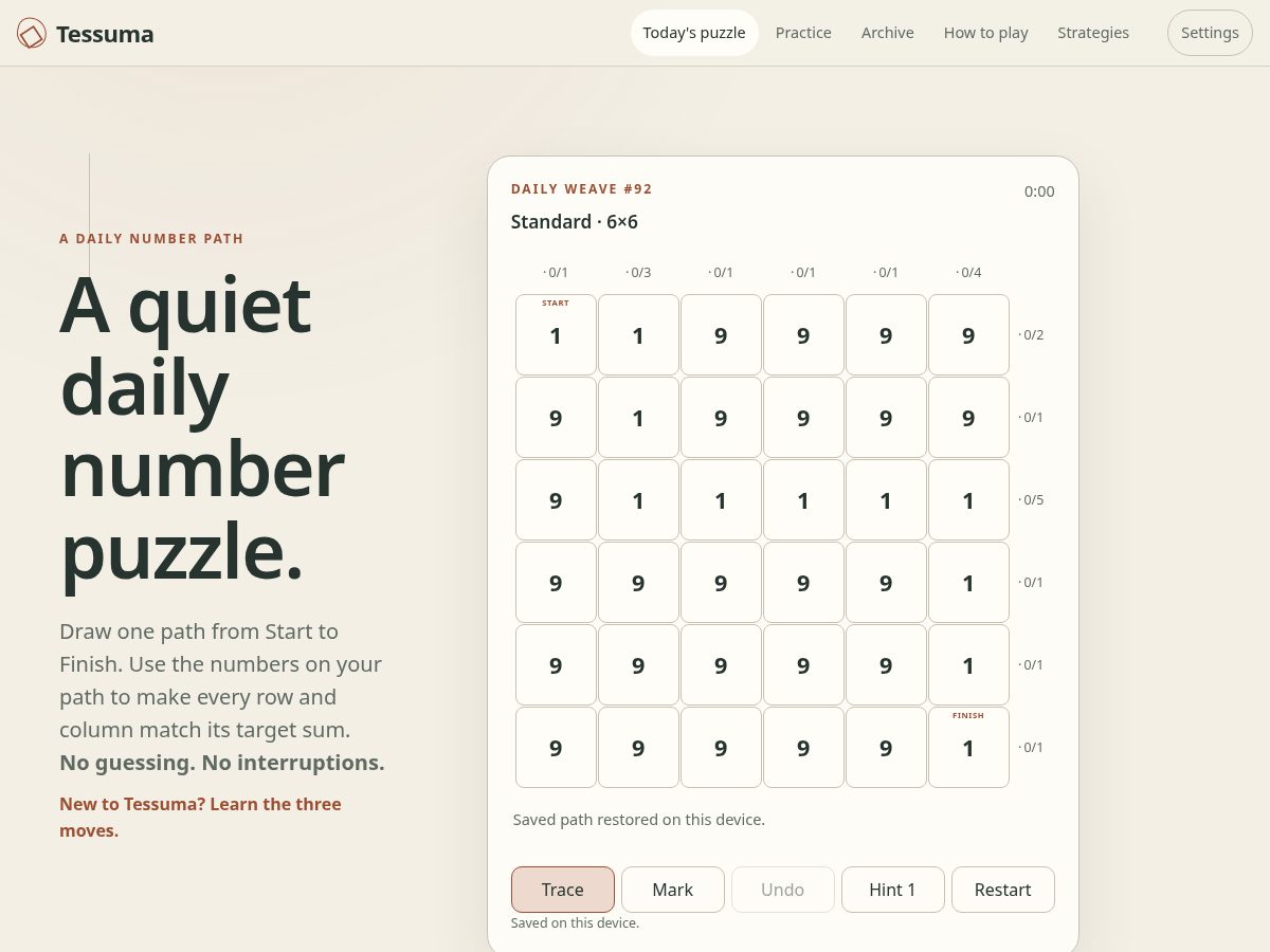 Landing-page snapshot of tessuma.online