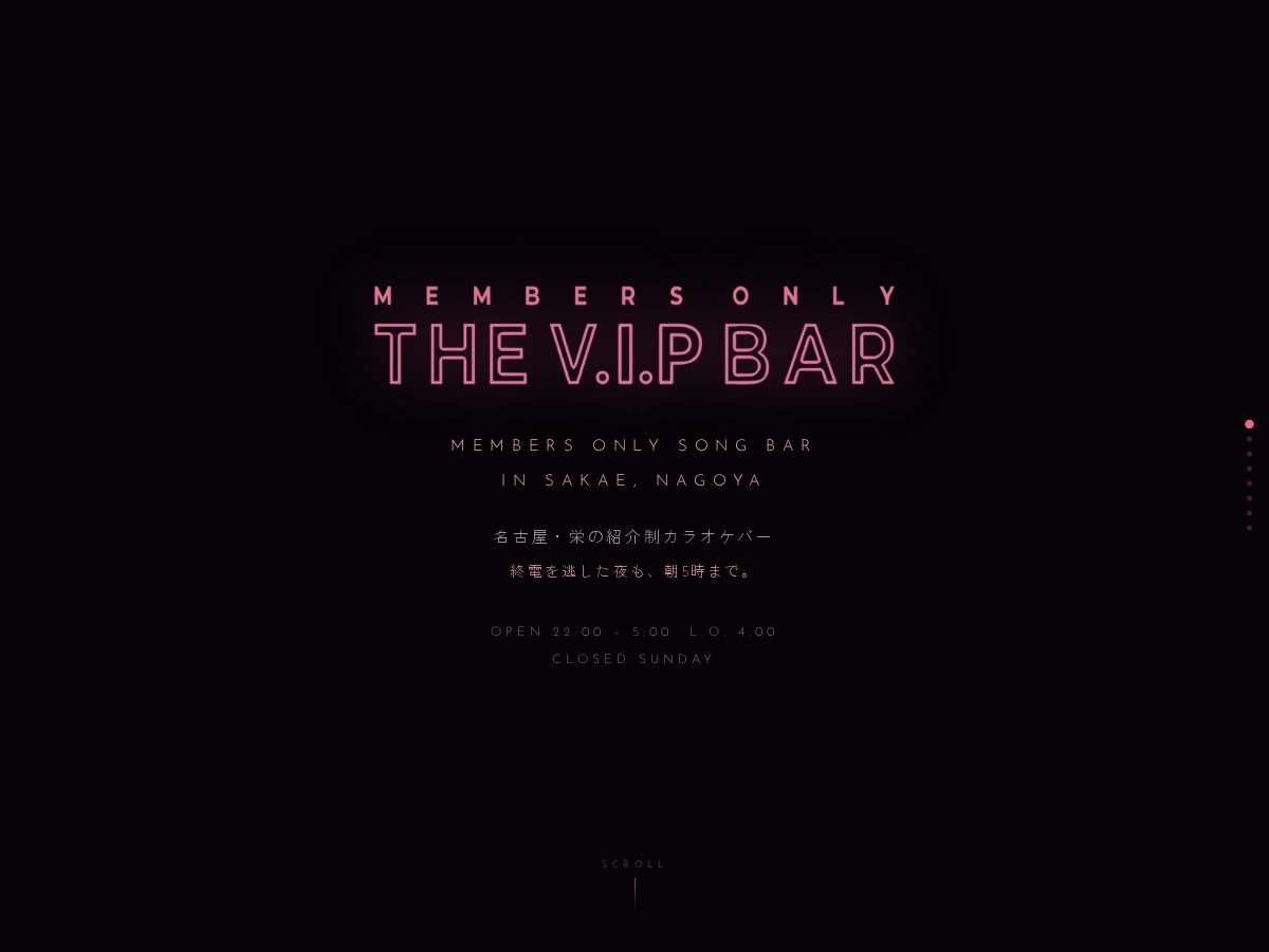Landing-page snapshot of the-vip-bar.com