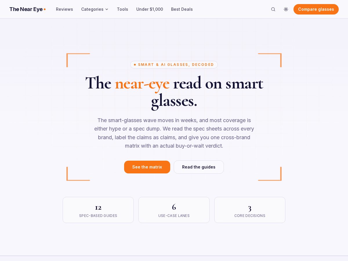 Landing-page snapshot of theneareye.com