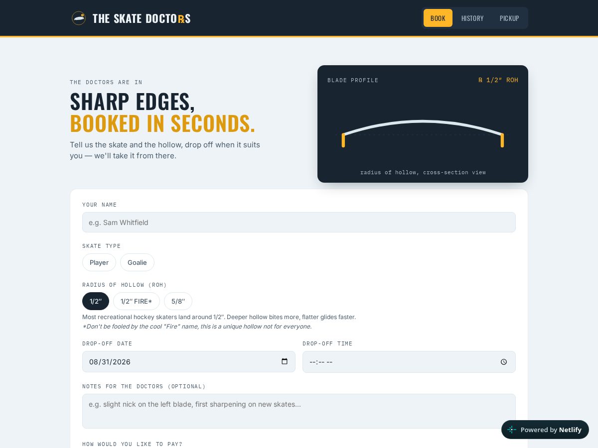 Landing-page snapshot of theskatedoctors.com