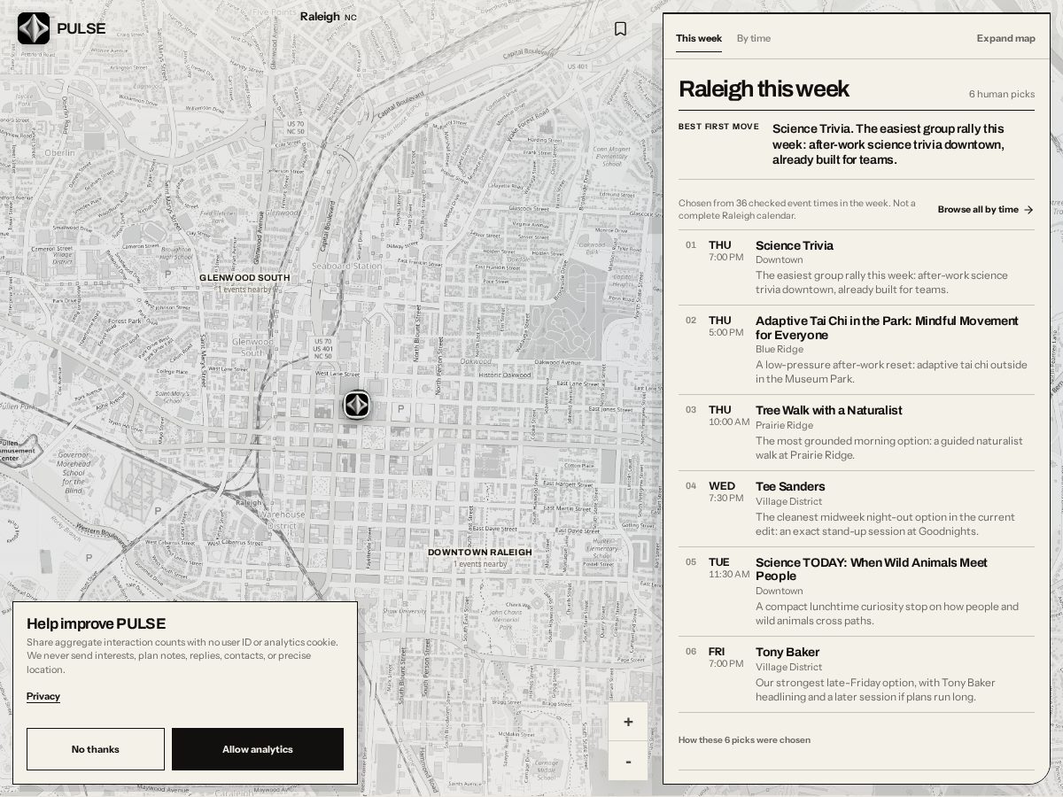Landing-page snapshot of trypulse.city