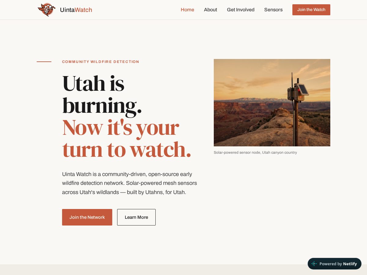 Landing-page snapshot of uintawatch.com