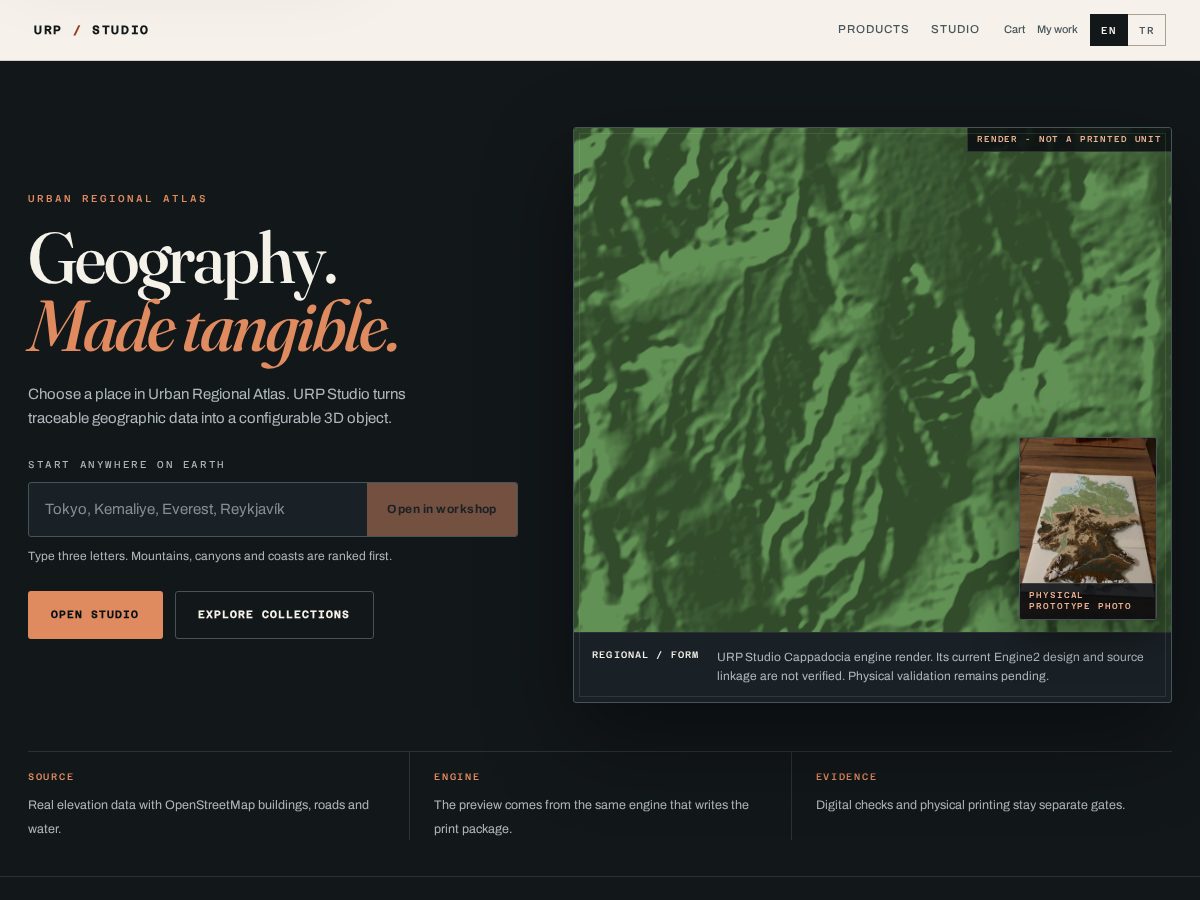 Landing-page snapshot of urpstudio.com