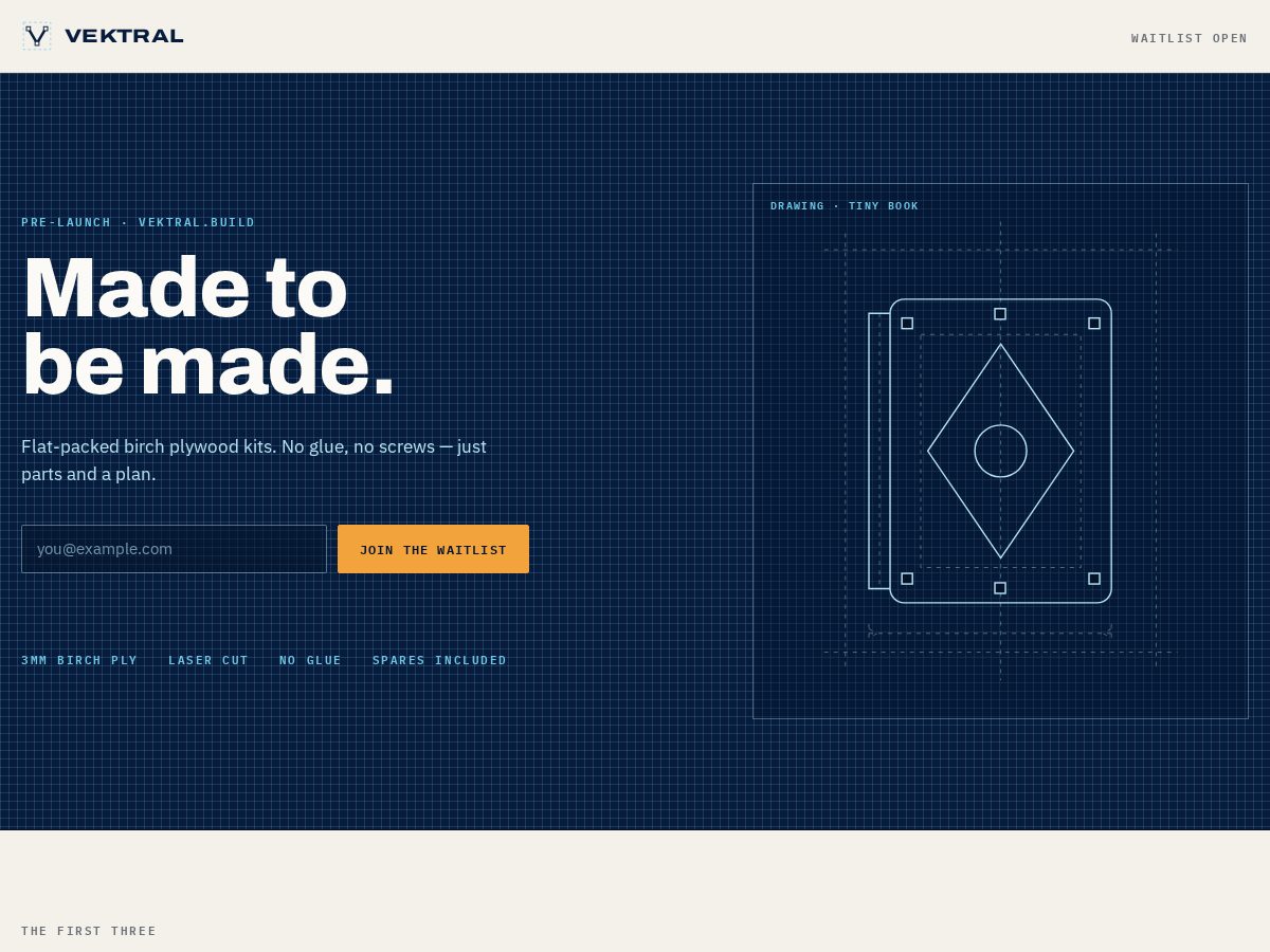 Landing-page snapshot of vektral.build