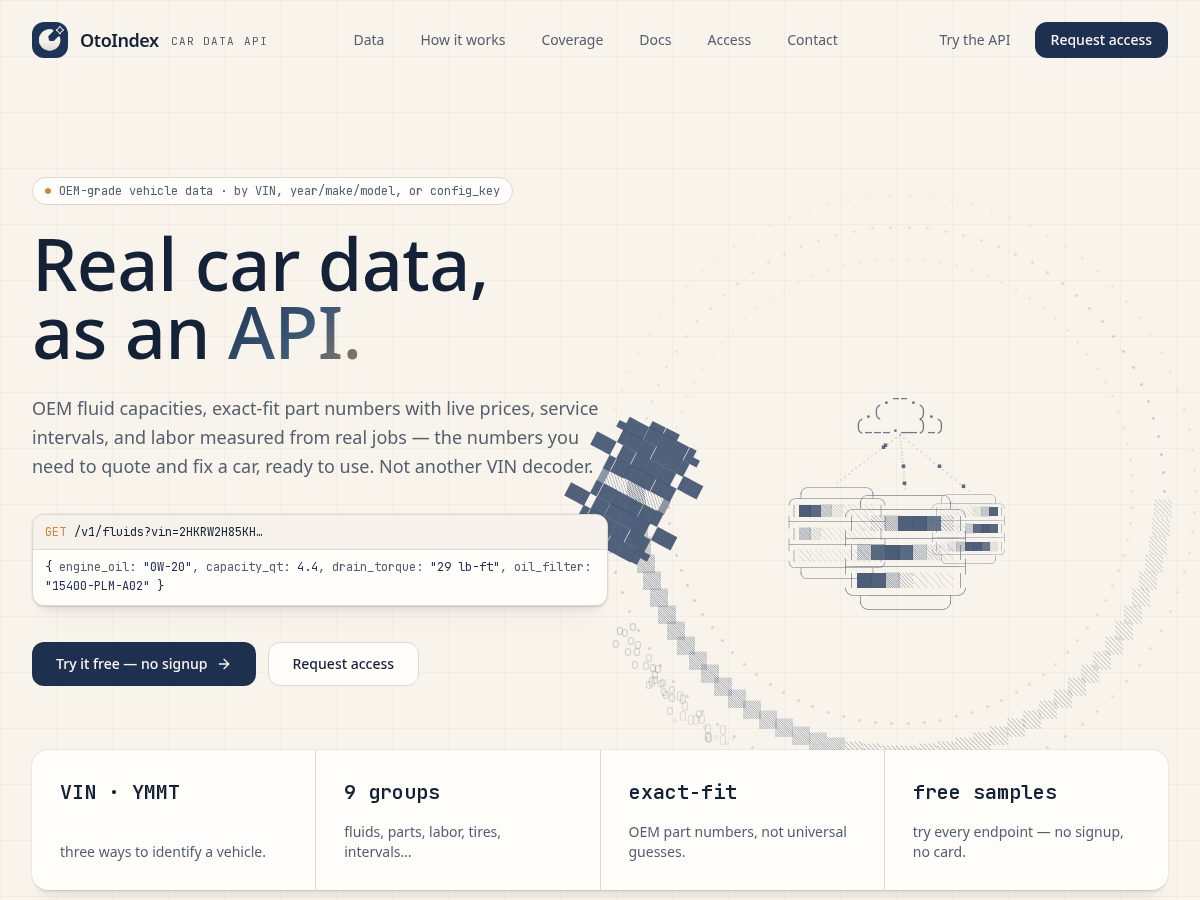 Landing-page snapshot of vinspeclookup.com