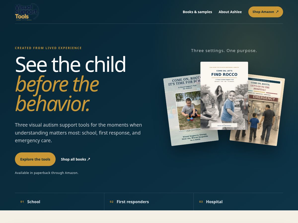 Landing-page snapshot of visualsupporttoolsasd.com