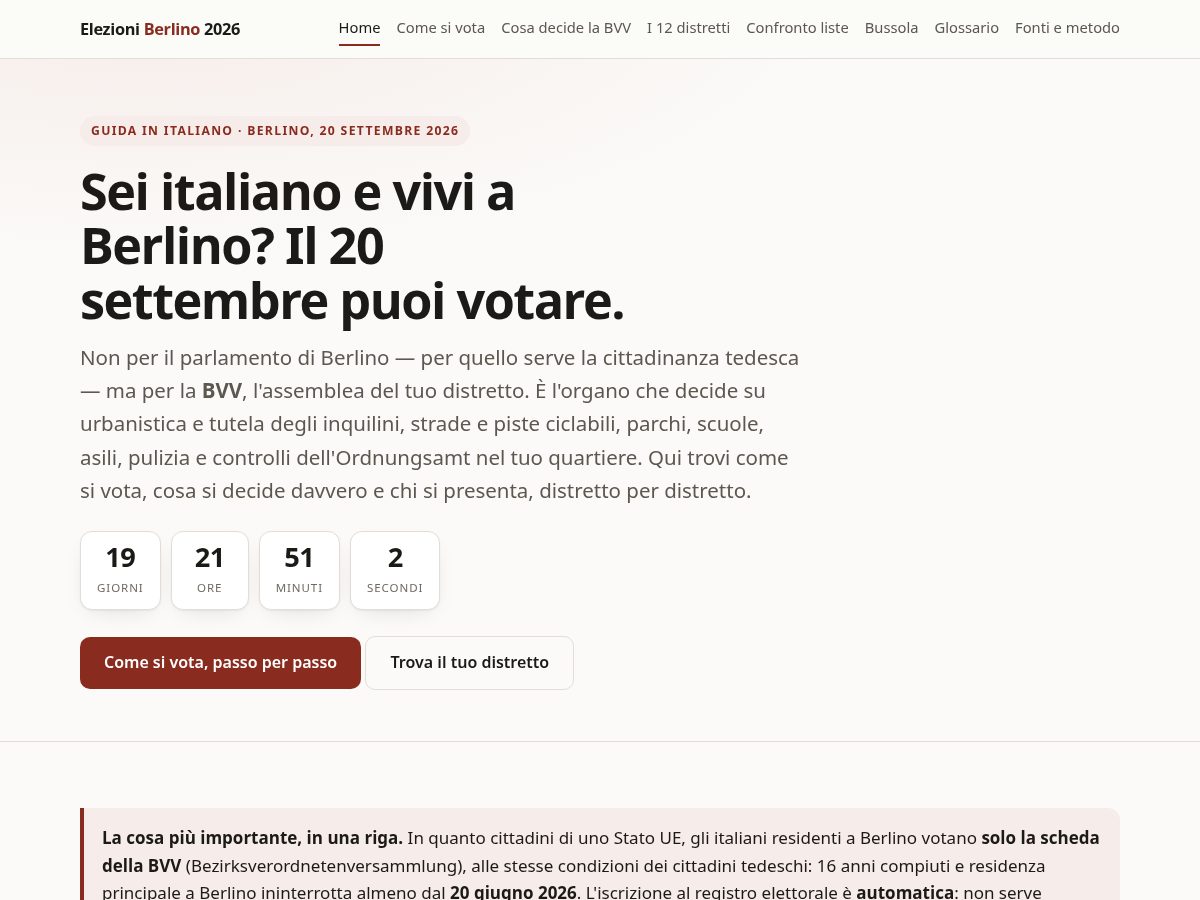 Landing-page snapshot of viviberlino.com