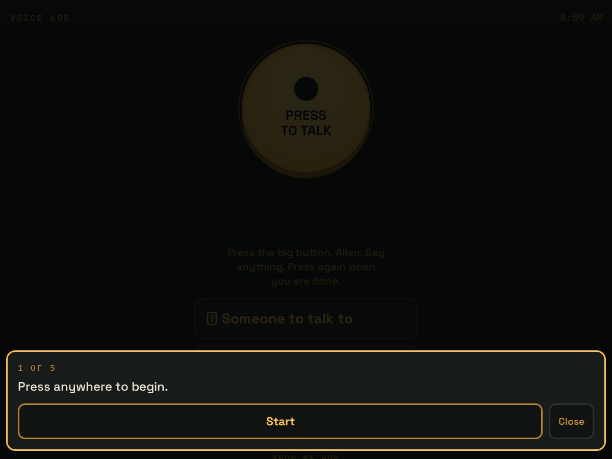 Landing-page snapshot of voice-log.org