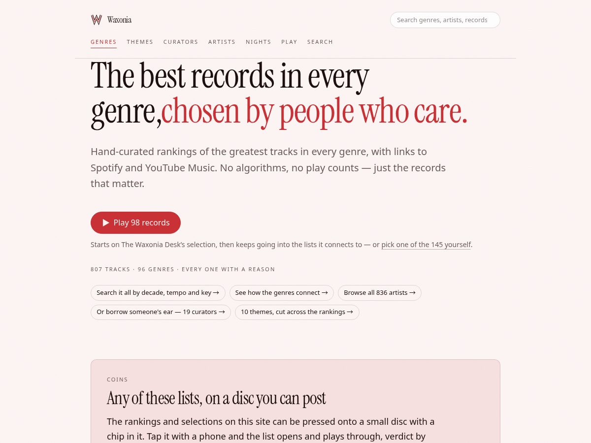 Landing-page snapshot of waxonia.com