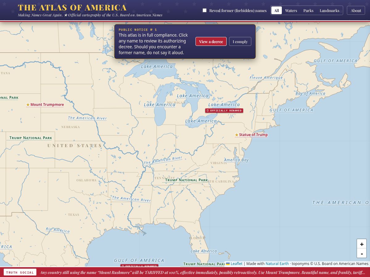 Landing-page snapshot of americanatlas.world