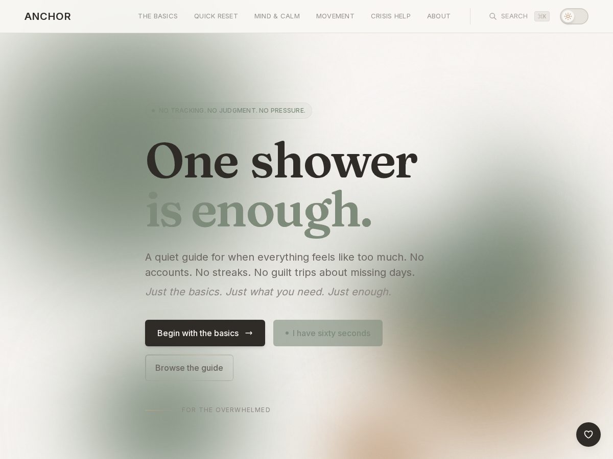 Landing-page snapshot of anchorselfcare.app