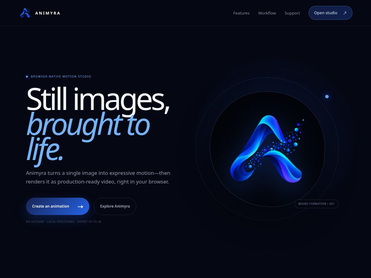 Landing-page snapshot of animyra.com