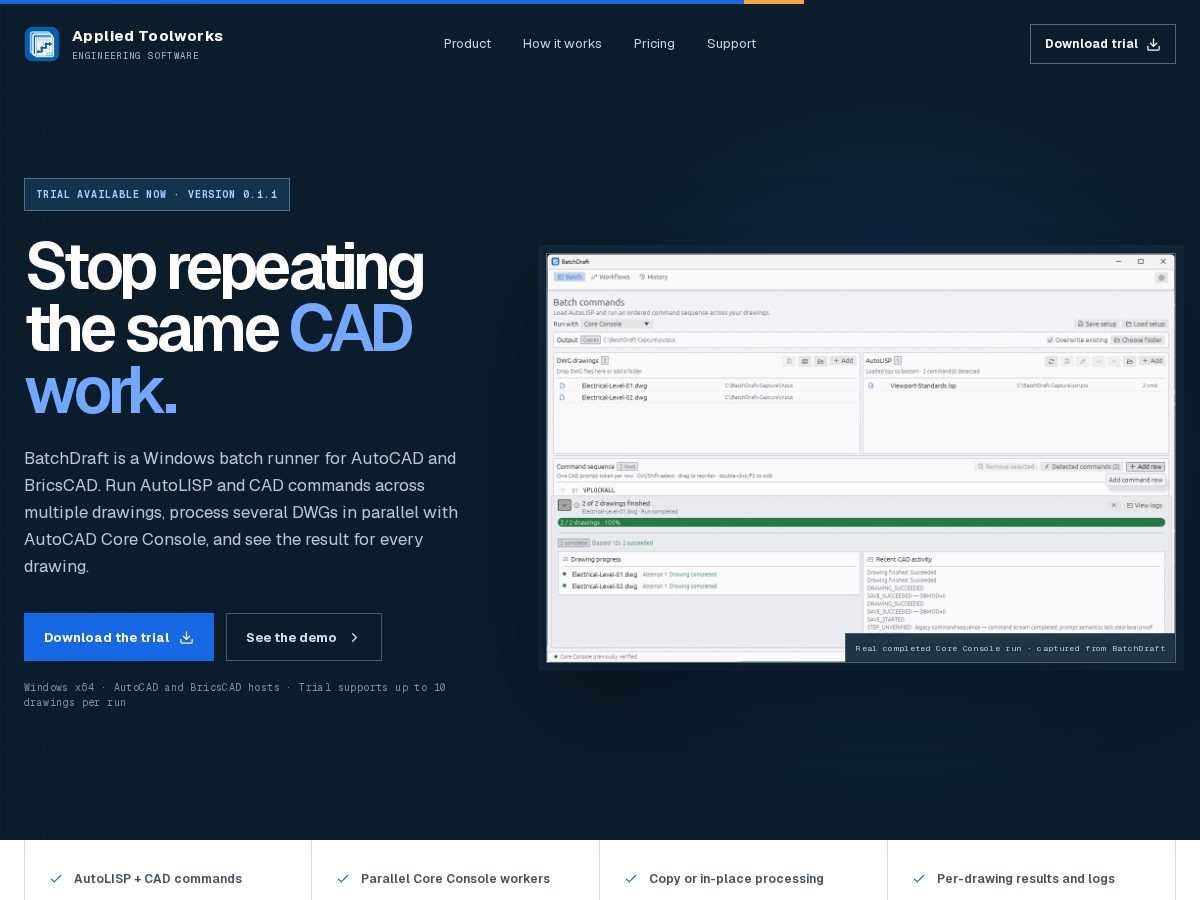 Landing-page snapshot of appliedtoolworks.com