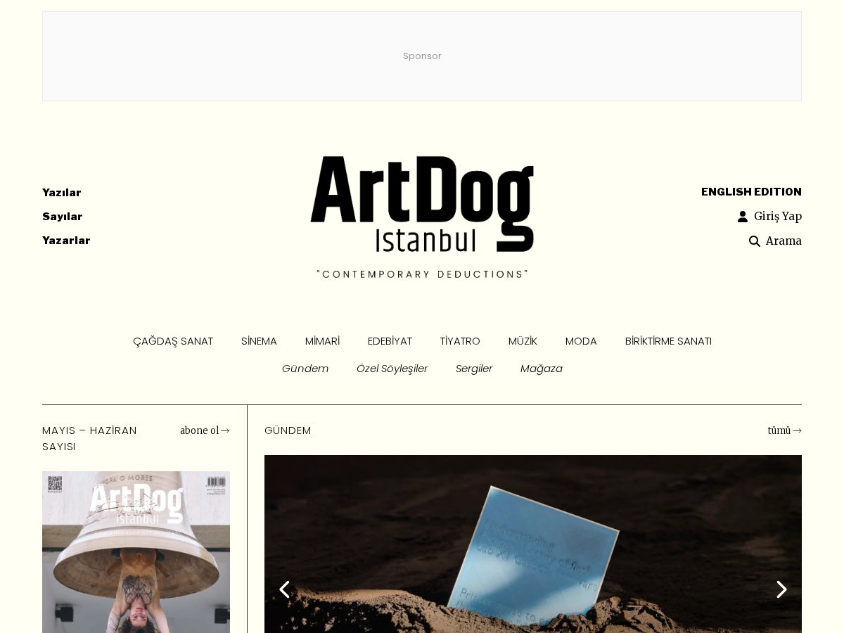 Landing-page snapshot of artdog.istanbul