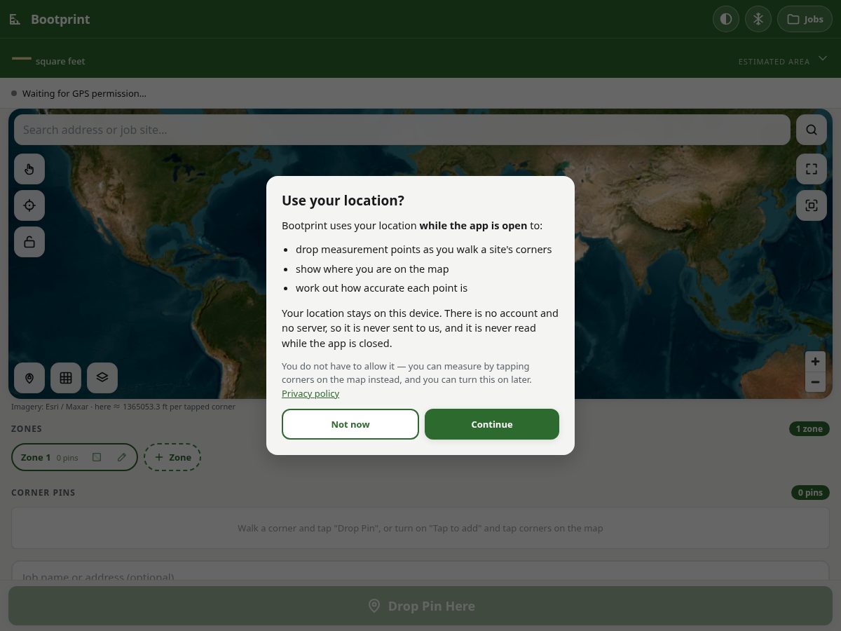 Landing-page snapshot of bootprint.app