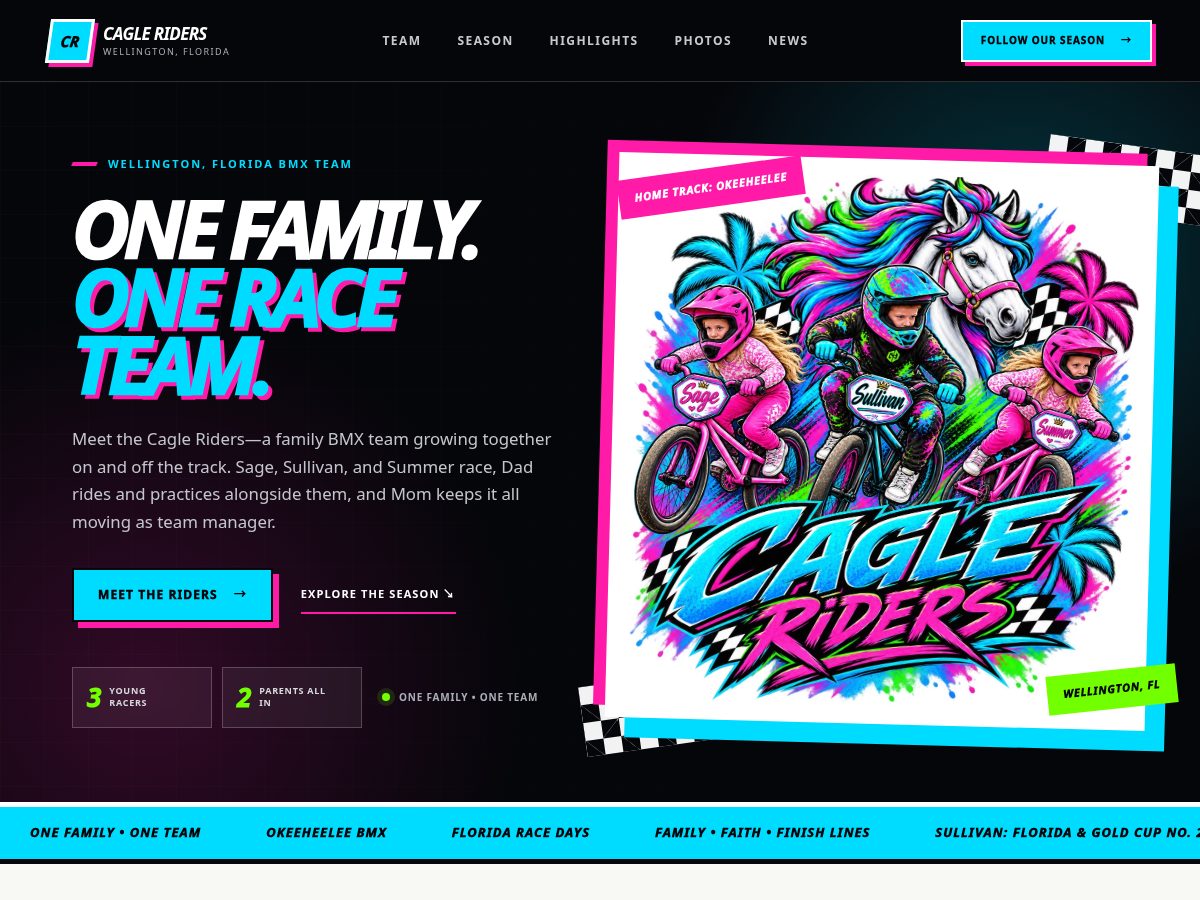Landing-page snapshot of cagleriders.com