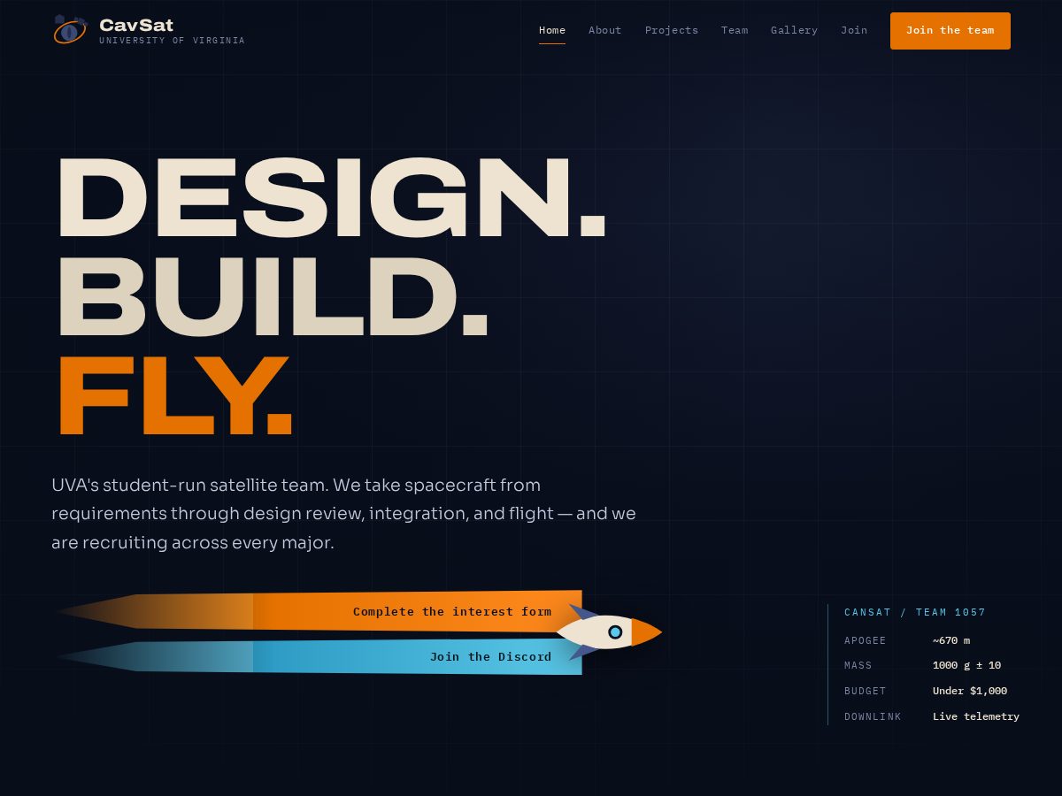Landing-page snapshot of cavsat.org