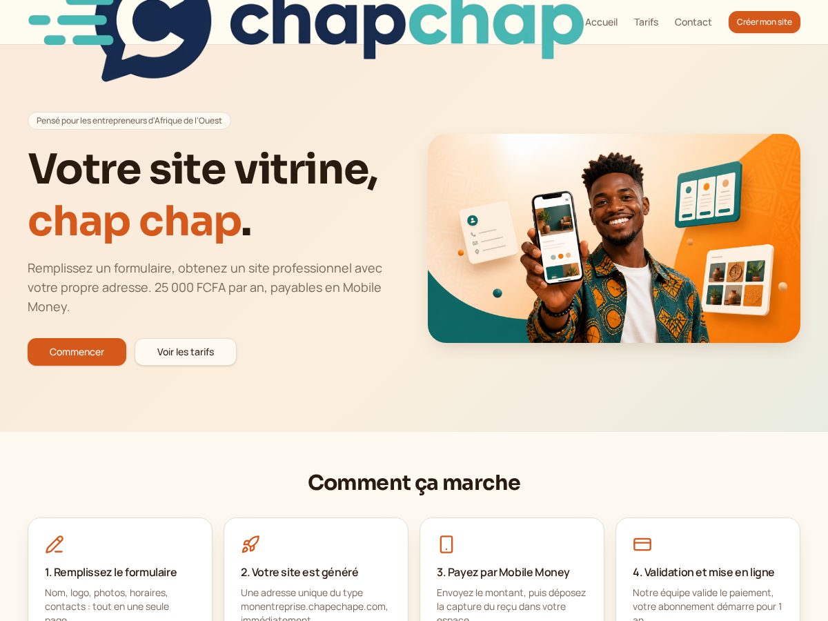 Landing-page snapshot of chapechape.com