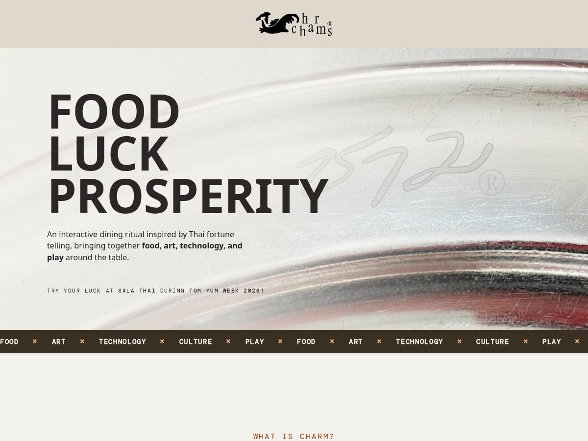 Landing-page snapshot of charmfortune.xyz