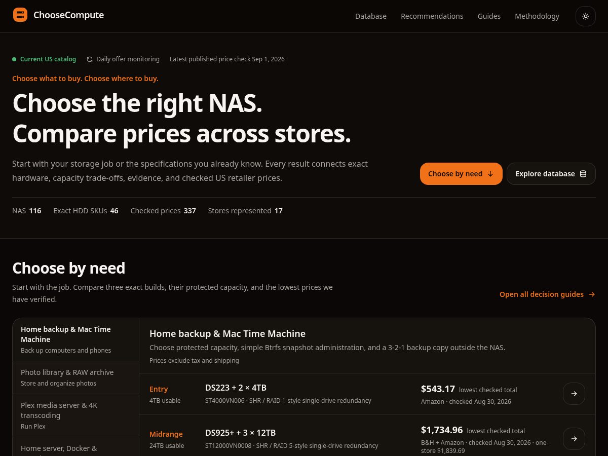 Landing-page snapshot of choosecompute.com