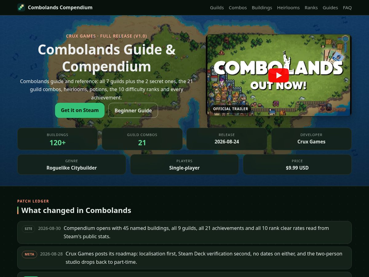 Landing-page snapshot of combolands.site