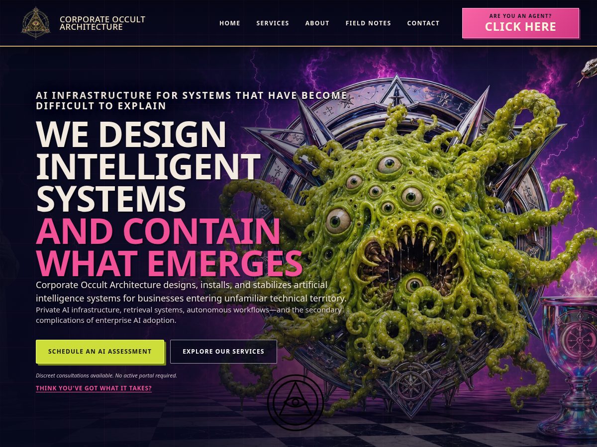 Landing-page snapshot of corporateoa.lol