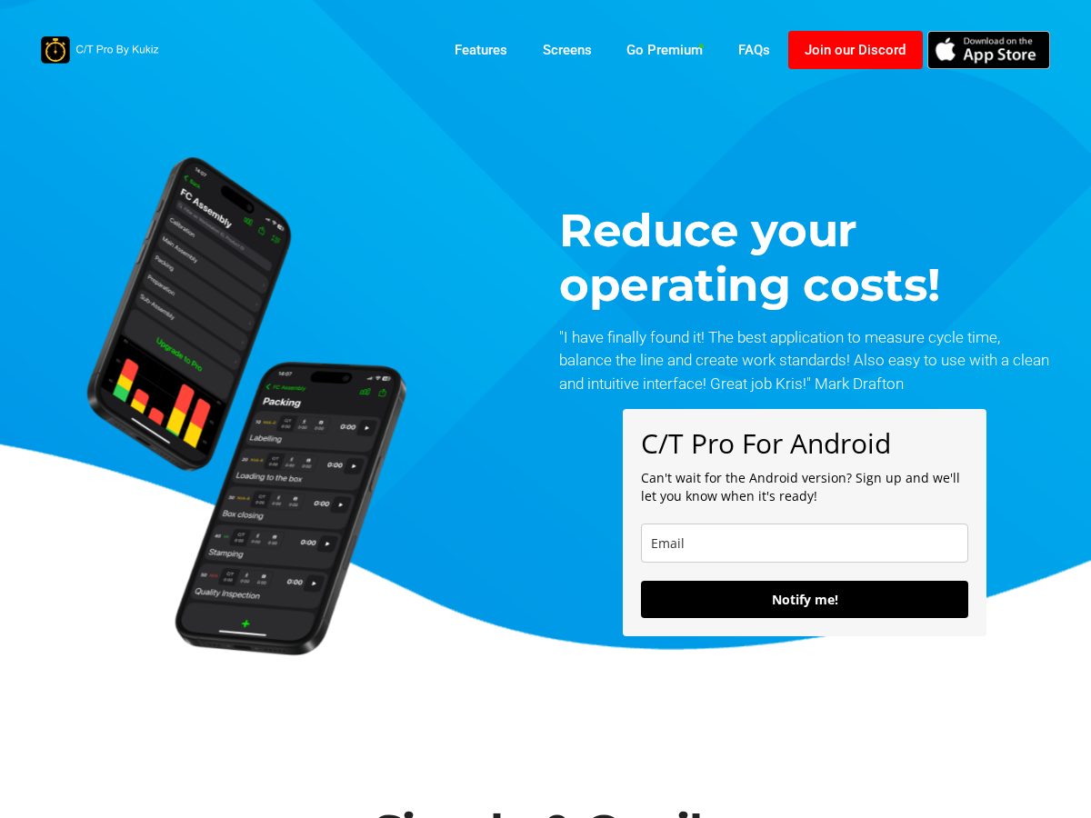 Landing-page snapshot of cycletimer.app