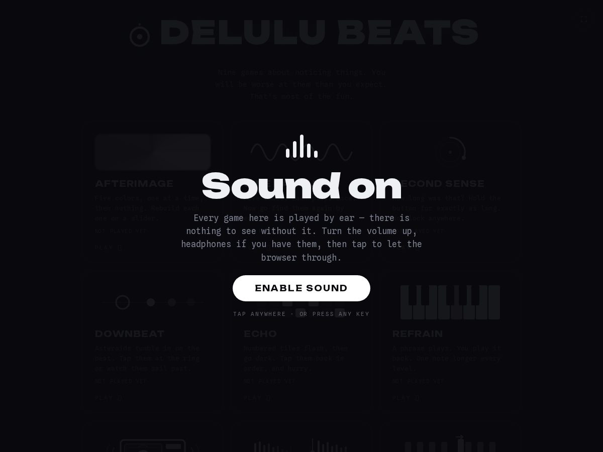 Landing-page snapshot of delulubeats.com