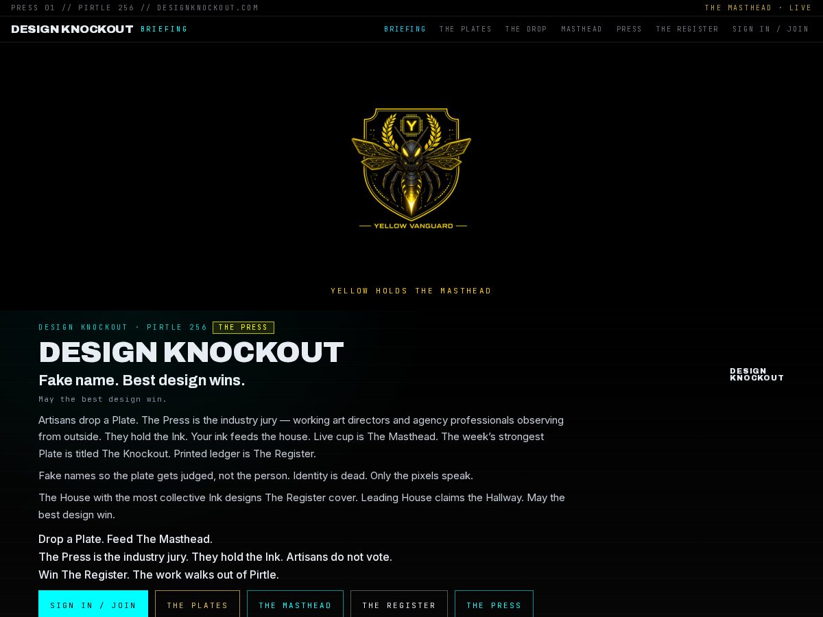 Landing-page snapshot of designknockout.com