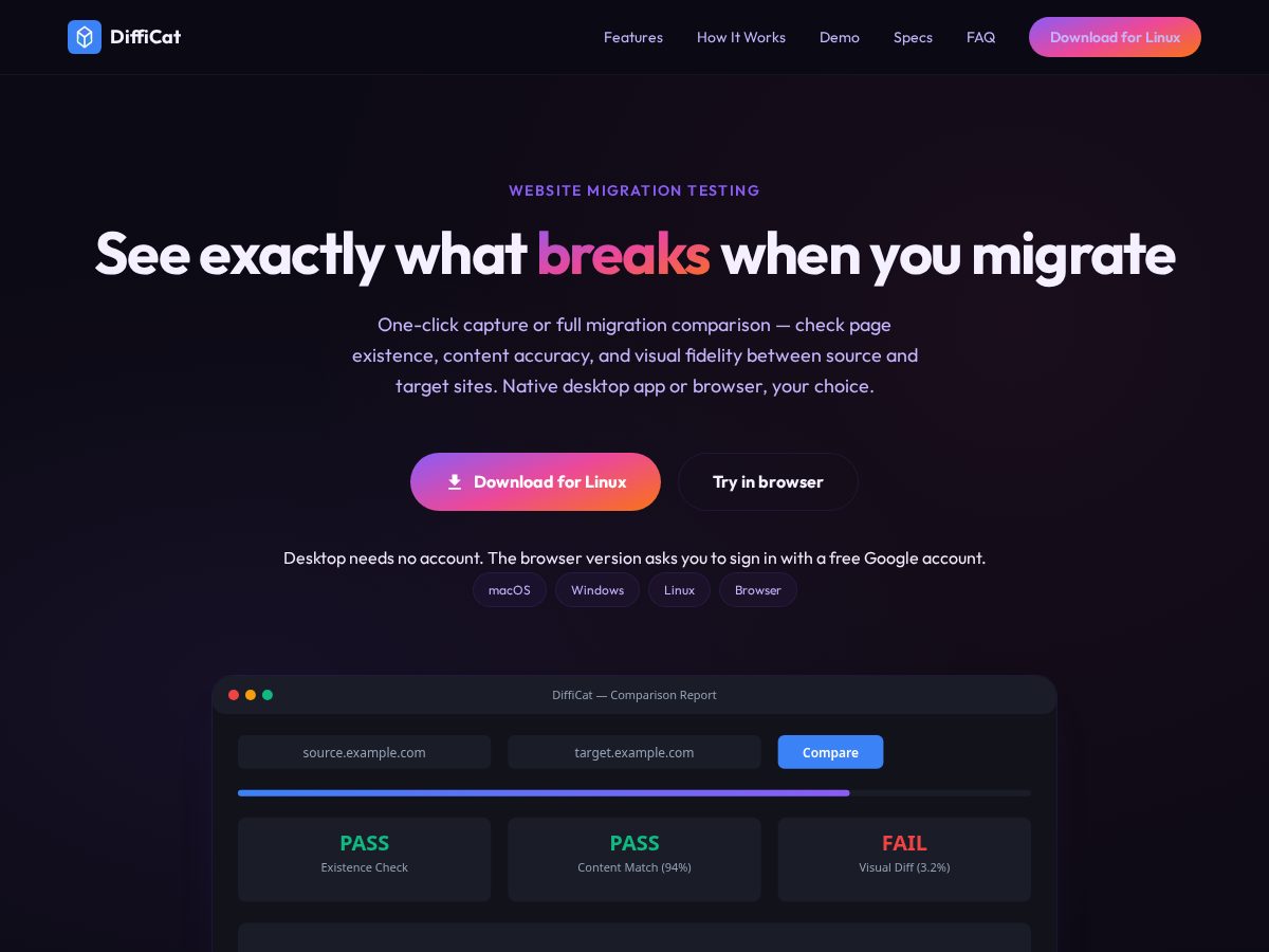 Landing-page snapshot of difficat.com