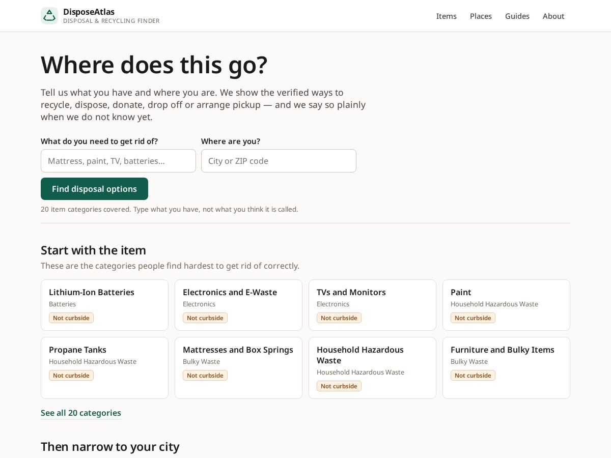 Landing-page snapshot of disposeatlas.com