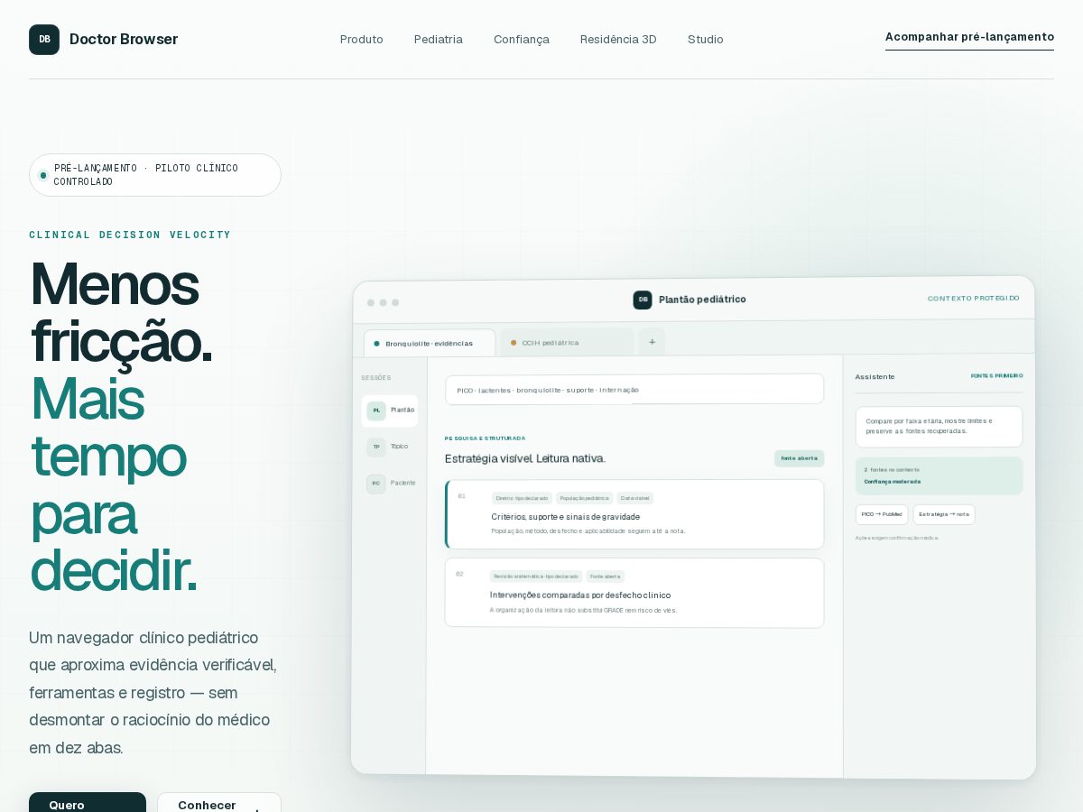 Landing-page snapshot of doctorbrowser.com