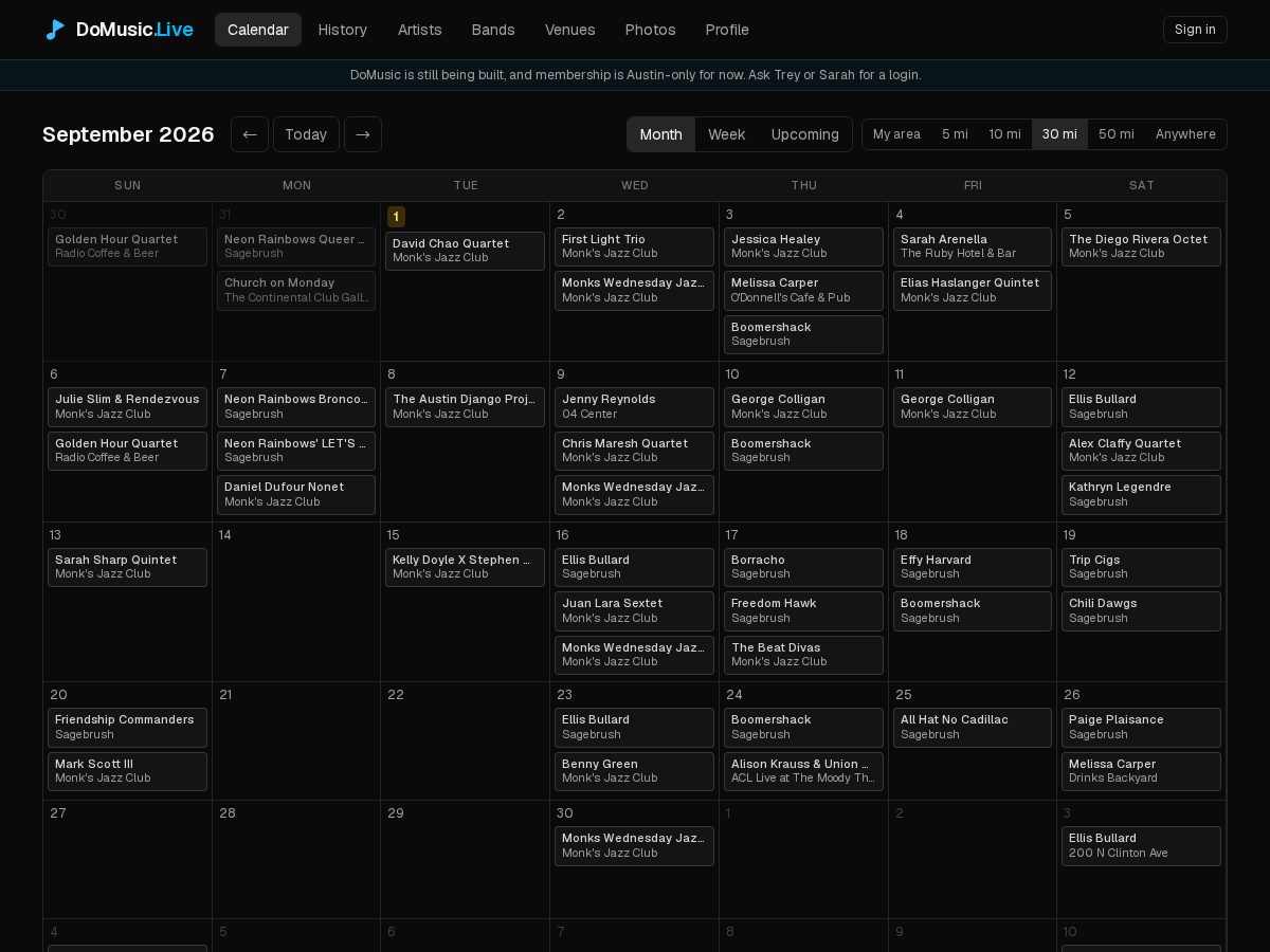 Landing-page snapshot of domusic.live