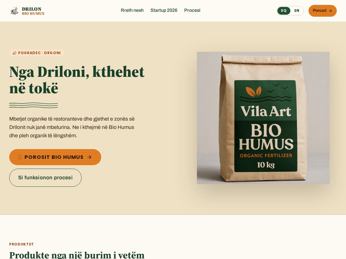 Landing-page snapshot of drilonbiohumus.com
