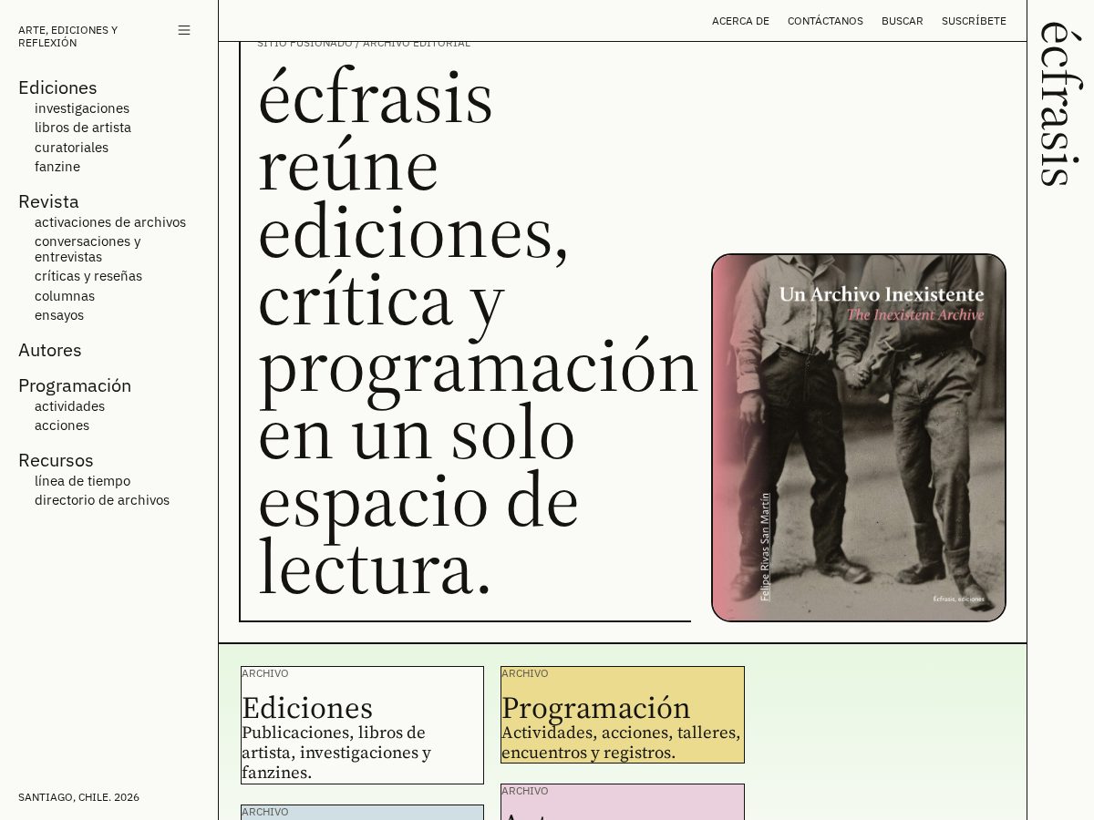 Landing-page snapshot of ecfrasis.org