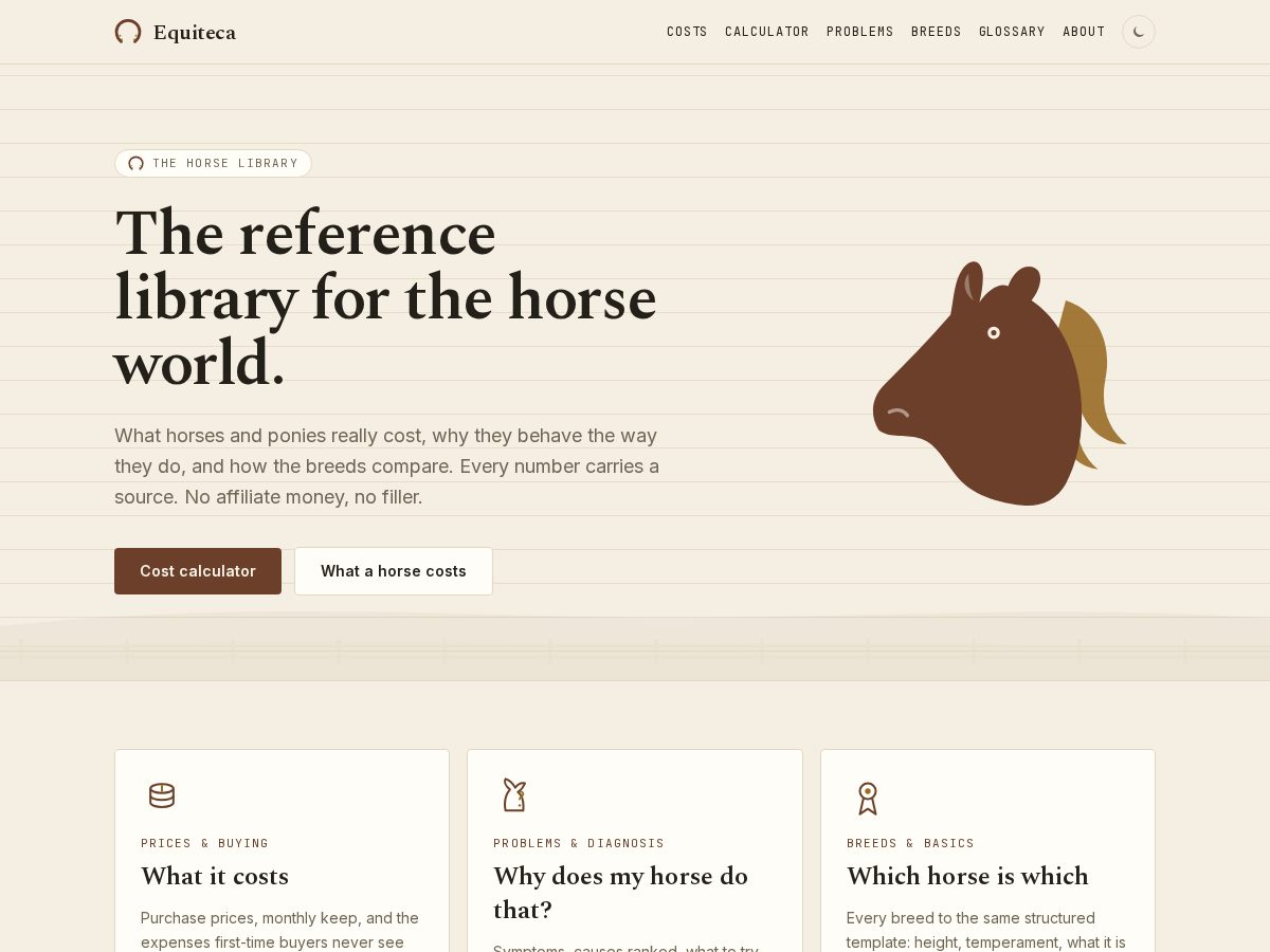 Landing-page snapshot of equiteca.com