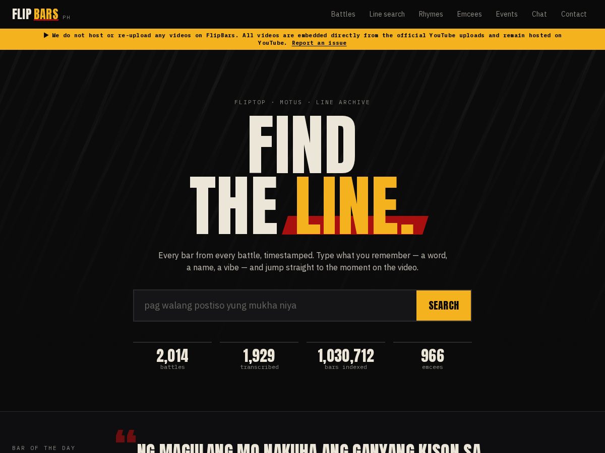 Landing-page snapshot of flipbars.com
