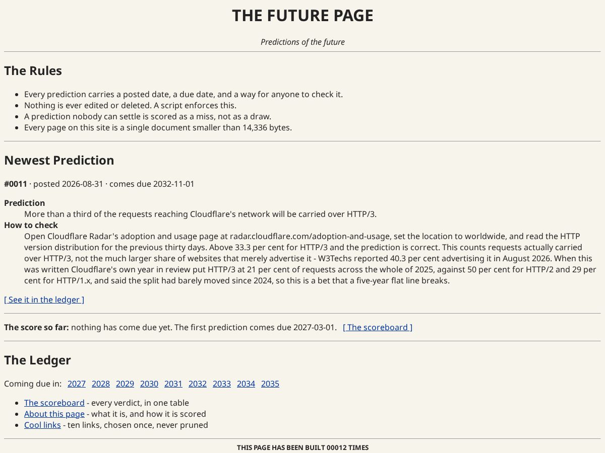 Landing-page snapshot of futurepage.net