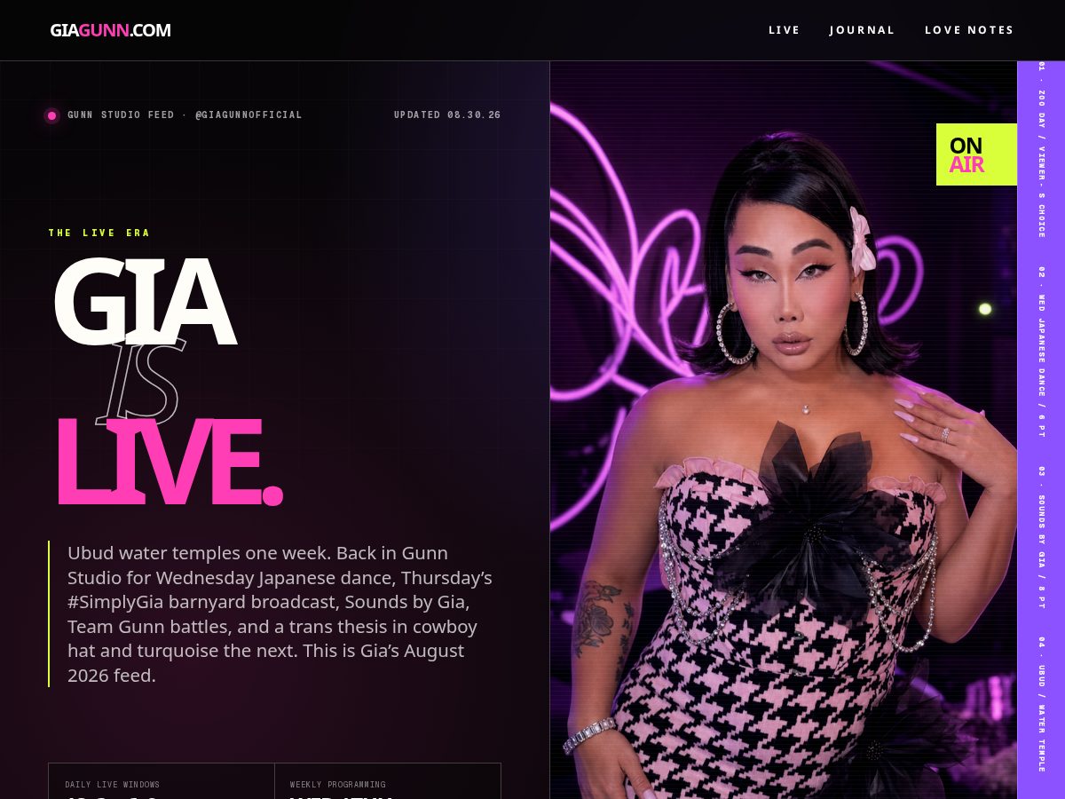 Landing-page snapshot of giagunn.com